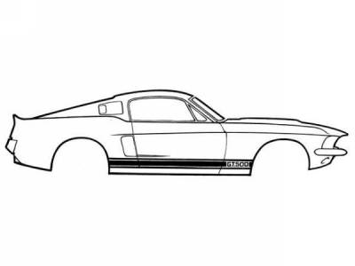 Scott Drake - 1966 Mustang Shelby GT350/500 Stripe Kit (Hertz Gold)