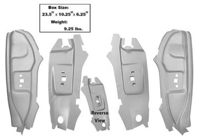 Dynacorn | Mustang Parts - 67 - 68 Mustang Fastback B Pillar Kit - 4 Pc - Weld Thru Primer