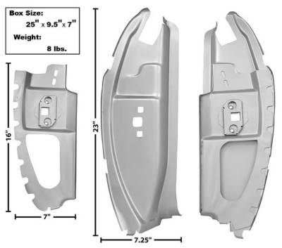 Dynacorn | Mustang Parts - 69 - 70 Mustang Fastback B Pillar Set - Weld Thru Primer