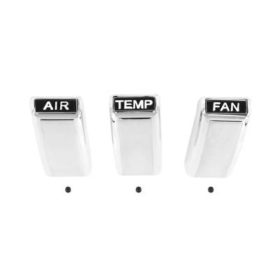 All Classic Parts - 68 Mustang Heater Dash Plate Knob Set (3pcs), w/ AC