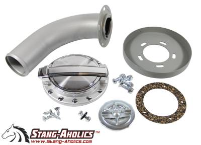 Stang-Aholics - 65 - 68 Mustang Fastback Mach 1 Style Fuel Cap Kit with Recess Plate
