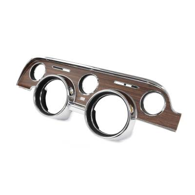 All Classic Parts - 68 Mustang Instrument Bezel, Metal-backed Deluxe Woodgrain (w/o Running Horse Emblem)