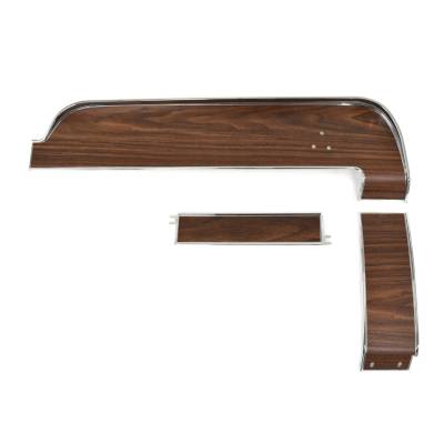 All Classic Parts - 68 Mustang Dash Trim Set (Upper/Center/Lower), Metal-Backed Deluxe Woodgrain