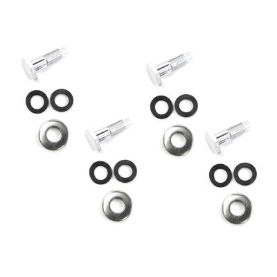 All Classic Parts - 65 - 68 Mustang Seat Belt Bolt Set, Chrome (4 Chrome Washers & 8 Spacers)