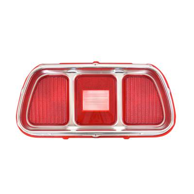 All Classic Parts - 71-73 Mustang Tail Light Lens w/Bezel, Fits RH or LH