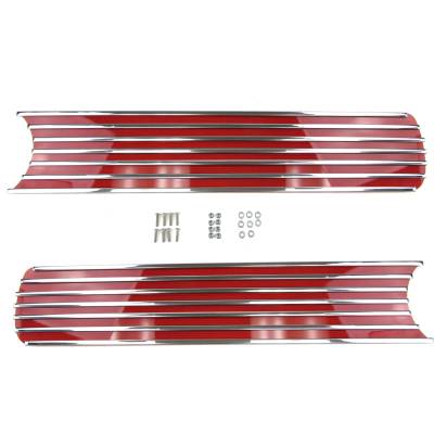 All Classic Parts - 65-66 Mustang Tail Light Panels with Finned Accent Grilles