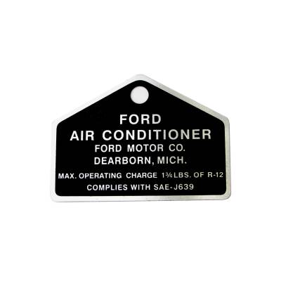 All Classic Parts - 64-73 Mustang A/C Compressor Tag (Metal) - Ford Official Licensed Product