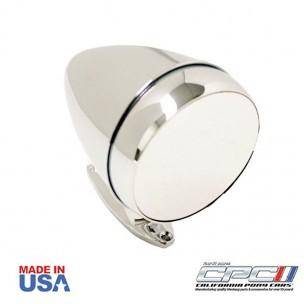 California Pony Cars - Rotunda Style Bullet Mirror, Chrome Finish FLAT for 65 - 67 Mustangs