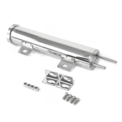 All Classic Parts - 86-93 Mustang Radiator Overflow Tank, Stainless, 2" x 10" (14oz) w/ Cap & Hardware