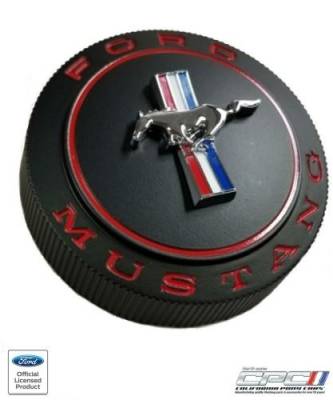 California Pony Cars - 1966  Mustang Restomod, Black Finish Gas Cap, Vented W/ Security Cable