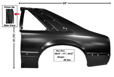 Dynacorn | Mustang Parts - 87 - 90 Mustang Complete Quarter Panel (LH)