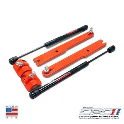 NXT-GENERATION - 2011 - 2014 Mustang V6/Gt Gas Strut Hood Lift Kit Competition Orange