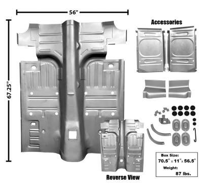 Dynacorn | Mustang Parts - 65 - 68 Mustang Coupe or Fastback Floor Pan for 2 inch Mini Tub