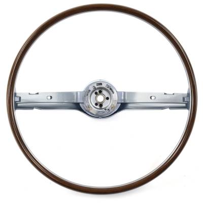 All Classic Parts - 1968 Mustang 2-Spoke Deluxe Woodgrain Steering Wheel, Blue