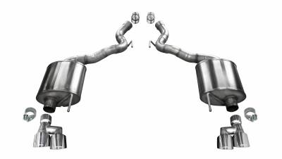 Corsa Performance Exhaust - 18-20 Mustang GT Convertible 3" Sport Exhaust System, Axle-Back, 4" Polished Tips