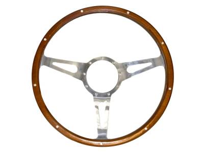 Scott Drake - 65 -73 Mustang 3 Spoke Genuine Wood Cobra Style Steering Wheel, 14 Inch