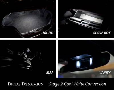 Diode Dynamics Lighting - 2015 - 2017 Mustang Interior LED Conversion Kit-Stage 2, Choose Color