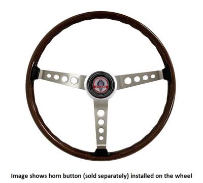 Scott Drake - 65 - 73 Shelby Walnut Wood Rim Steering Wheel, 3 Spoke