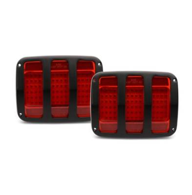 Eddie Motorsports - 64-66 Mustang Billet Tail Light Bezel and LED Light Kit, Matte Black