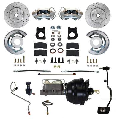Scott Drake - 67 - 69 Mustang Power Front Disc Brake Conv Kit, Manual Trans, W/Drilled and Slotted Rotors