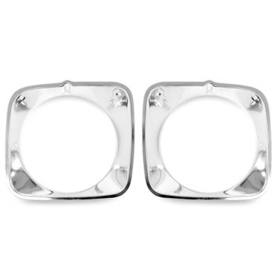 All Classic Parts - 1973 Mustang Headlight Door, Polished Aluminum, Pair