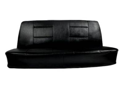 Procar - 65 - 67 Mustang Convertible ELITE Rear Seat Upholstery, Black LEATHER