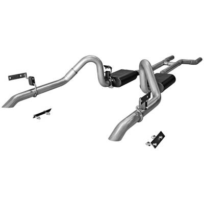 Flowmaster - 67-70 Mustang Flowmaster Crossmember Back Exhaust System, w/ Turn Downs