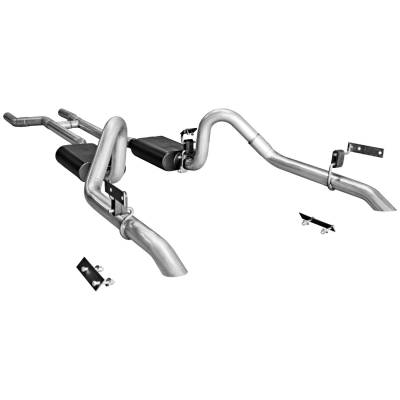 Flowmaster - 67-70 Mustang Flowmaster Crossmember Back Stainless Exhaust System, w/ Turn Downs