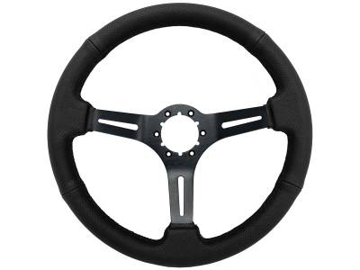 Auto Pro - 64 - 73 Mustang 14" Volante 6 Bolt STEERING WHEEL KIT, BLK Stitch Perf