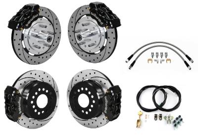 Wilwood Engineering Brakes - 65-66 Mustang Wilwood 12 Inch Front and Rear Brake Kit, 4 Piston Dynalite Calipers