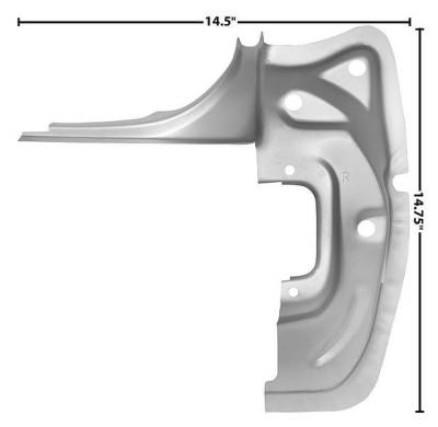 Dynacorn | Mustang Parts - 65-66 Mustang Fastback Rear Quarter Panel End w/ Upper Bracket, RH