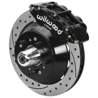 Wilwood Engineering Brakes - 70-73 Mustang Wilwood 13 Inch Front Disc Brakes, Drilled/Slotted Rotors, Superlite 6 Piston Calipers