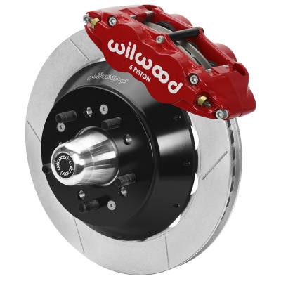 Wilwood Engineering Brakes - 70-73 Mustang Wilwood 13 Inch Front Disc Brake Kit, Superlite 6 Piston RED Calipers