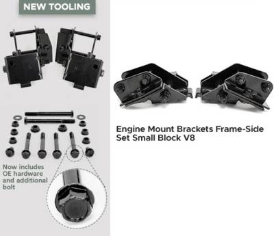 All Classic Parts - 66 - 70 Mustang Engine Mount Bracket Small Block V8, Frame-side, PAIR