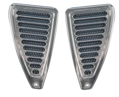 Eddie Motorsports - 1970 - 1973 Mustang Door Jamb Quarter Panel Vent Grille, Pair, Gloss Black Powdercoat