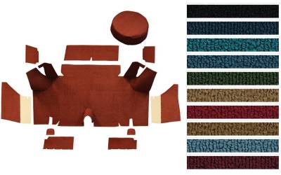 ACC - Auto Custom Carpets - 1965 - 1966 Mustang FASTBACK Trunk Carpet Kit, Nylon, Choose Color, Logo