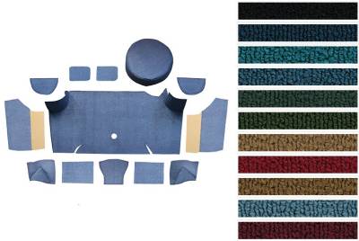 ACC - Auto Custom Carpets - 1967 - 1968 Mustang FASTBACK Trunk Carpet Kit, Nylon, Choose Color, Logo