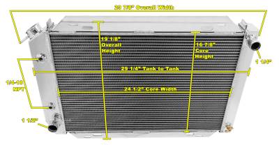 Champion Cooling - 79 - 93 Mustang Champion Radiator 3 Row Core