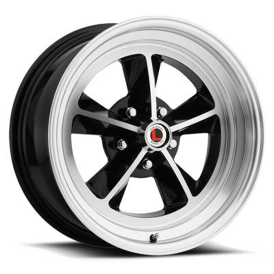 Legendary Wheel Co. - 69 - 73 Mustang 15 x 7 Legendary GT9 Alloy Wheel, 5 on 4.5 BP, 4.25 BS, Gloss Black / Machined