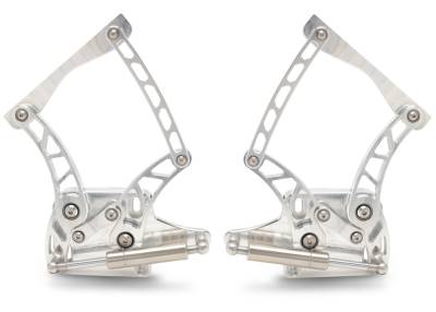 Eddie Motorsports - 64-66 Mustang Billet Aluminum Kinetic Hood Hinges w/ Gas Struts