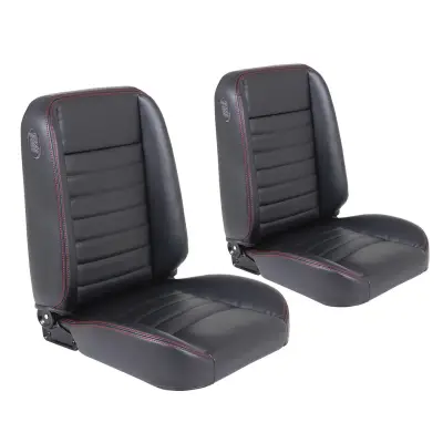 TMI Products - 1964 - 1973 Mustang TMI Cruiser Collection Seats, Black Vinyl, Choose Stitch Color