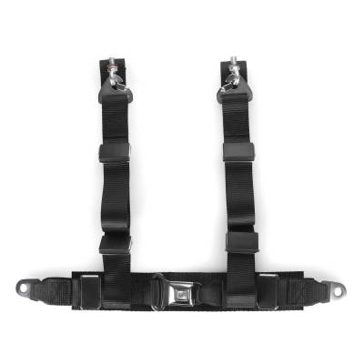 RetroBelt USA - 65 - 73 Mustang Four-Point Belt, Push Button Buckles, Black