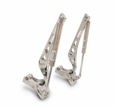 Eddie Motorsports - 79 - 93 Mustang Billet Aluminum Kinetic Hood Hinges w/ Gas Struts