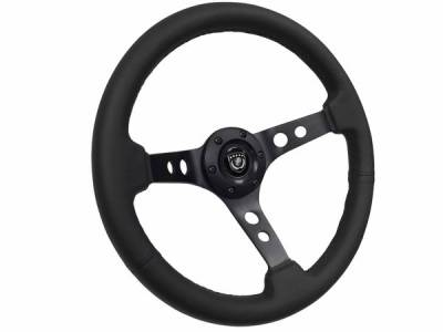 Auto Pro - 64 - 73 Mustang 14" Volante 6 Bolt STEERING WHEEL KIT, Leather, Hole Spoke