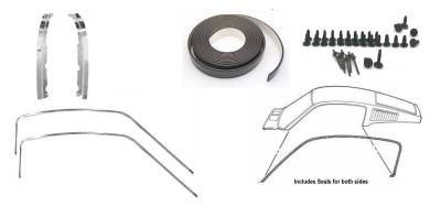 Dynacorn | Mustang Parts - 1968 Mustang Fastback Door Roof Rail Trim and Seal Kit