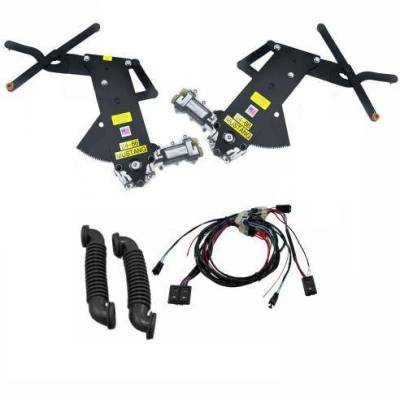 Nu Relics Power Windows - 64 - 66 Mustang Front Power Window, All Body Styles, Black Switches, Door Mount