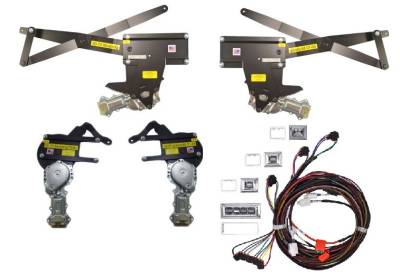 Nu Relics Power Windows - 69 - 70 Mustang Coupe or Convertible Power Window Kit, Chrome Switches, Door Mount