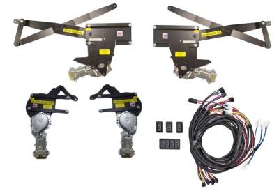 Nu Relics Power Windows - 69 - 70 Mustang Coupe or Convertible Power Window Kit, Black Switches, Door Mount