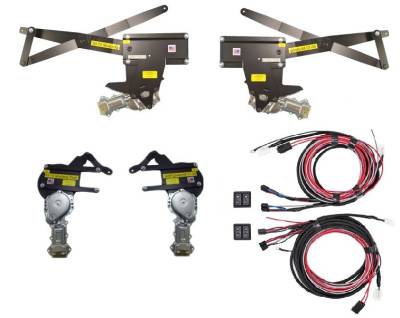 Nu Relics Power Windows - 69 - 70 Mustang Coupe or Convertible Power Window Kit, Black Switches, Console Mount