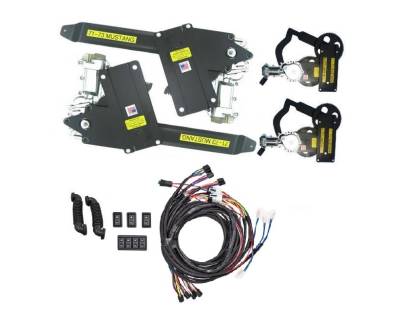 Nu Relics Power Windows - 71 - 73 Mustang Coupe or Convertible Power Window Kit, Black Switches, Door Mount